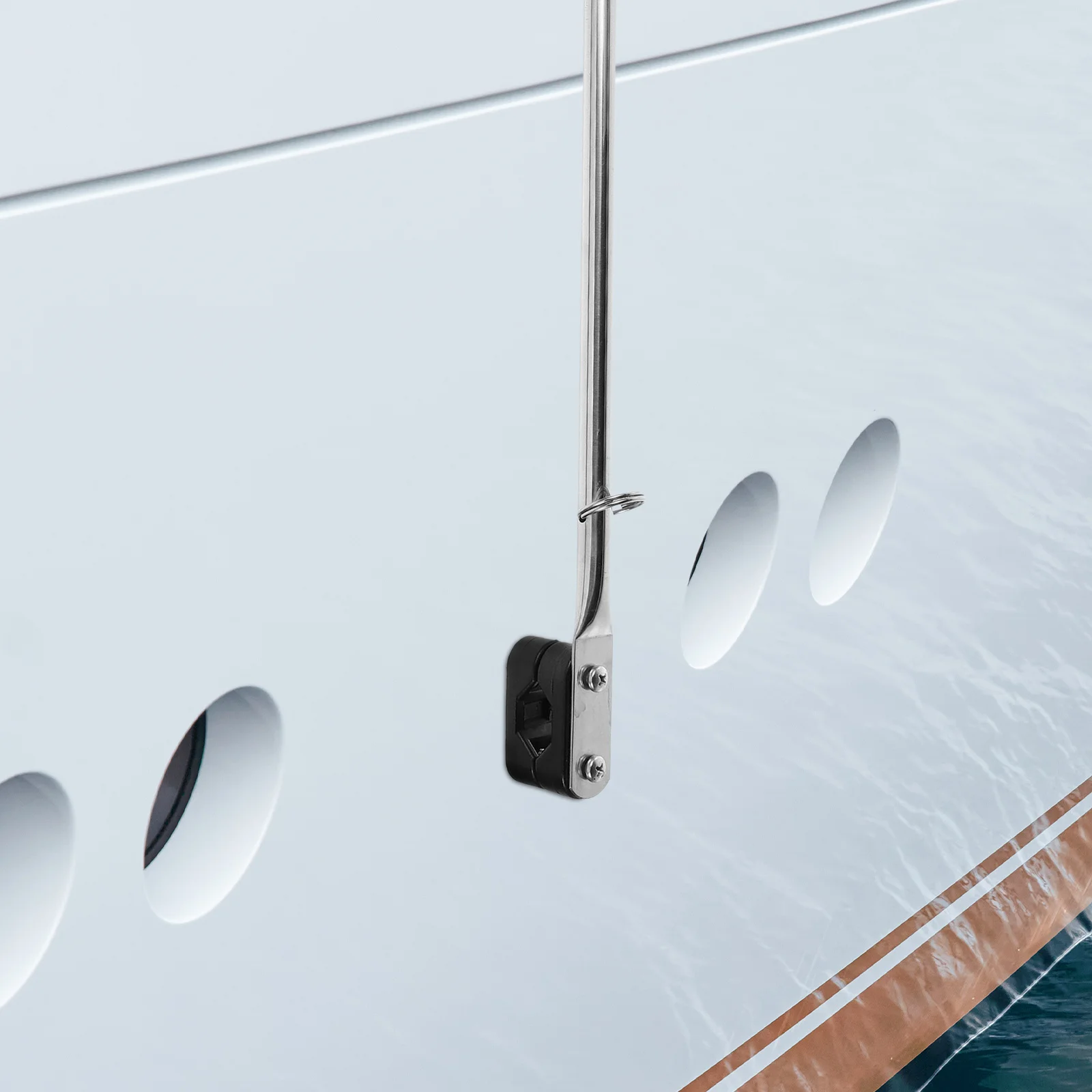 

2pcs Marine Tube Sturdy Flag Pole Holder Nylon Rail Rack Durable Smooth Surface Easy Installation Replacement Boat Accessory