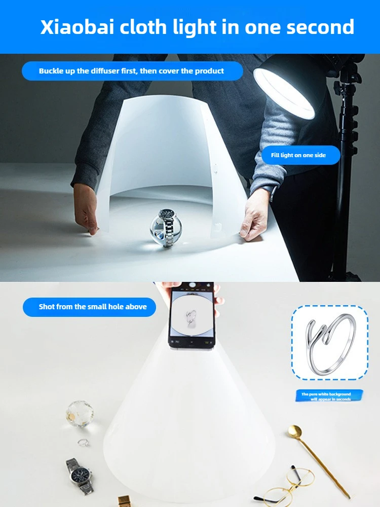 Afbeelding 3: Lichtkegel Fotoflitsverspreider voor productverspreiding Fotografie Schieten Reflecterend alternatief voor sieraden