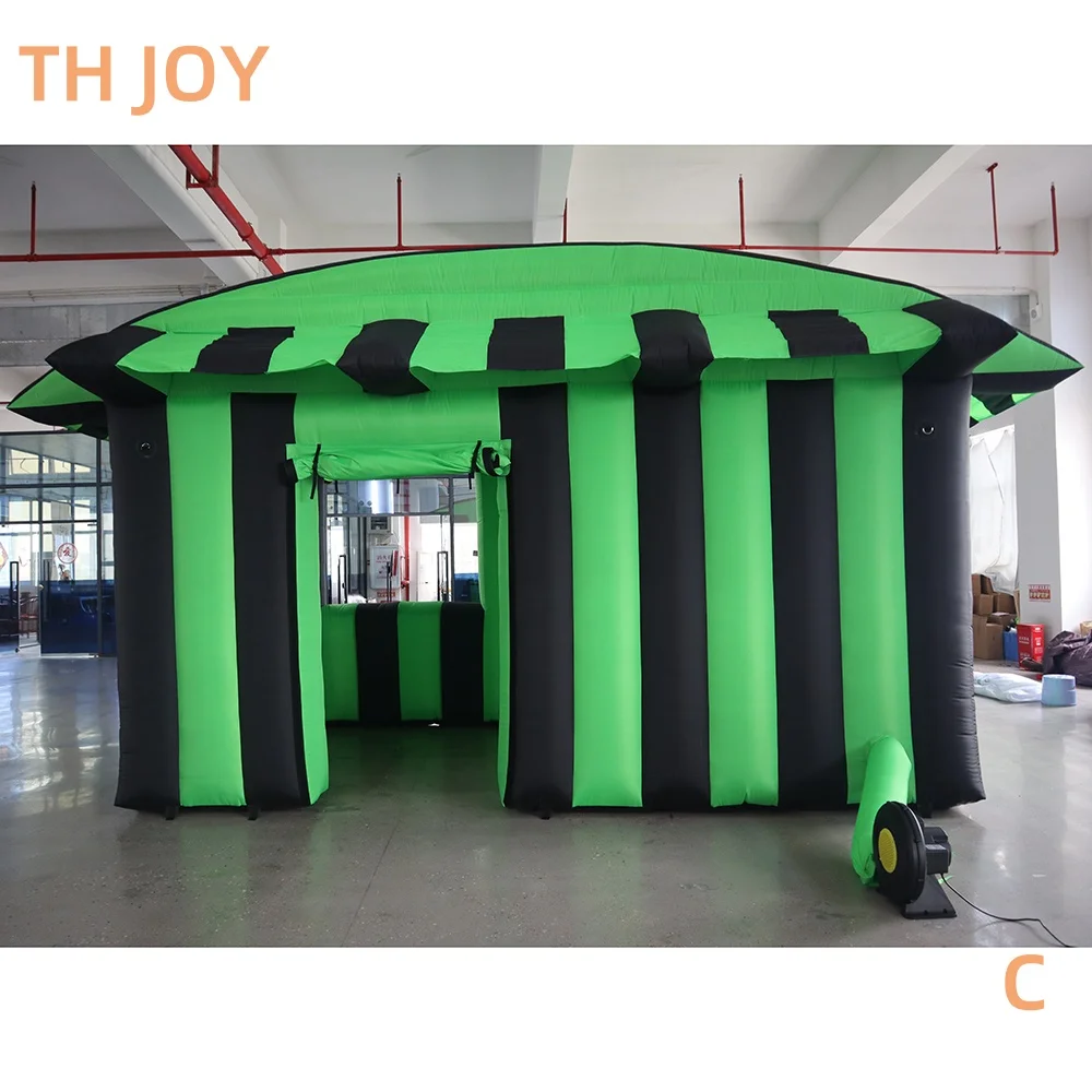 Navio aéreo rápido à porta, cabine de concessão inflável 2 em 1, cabine de lanche ao ar livre, tendas de loja de tratamento de carnaval para eventos