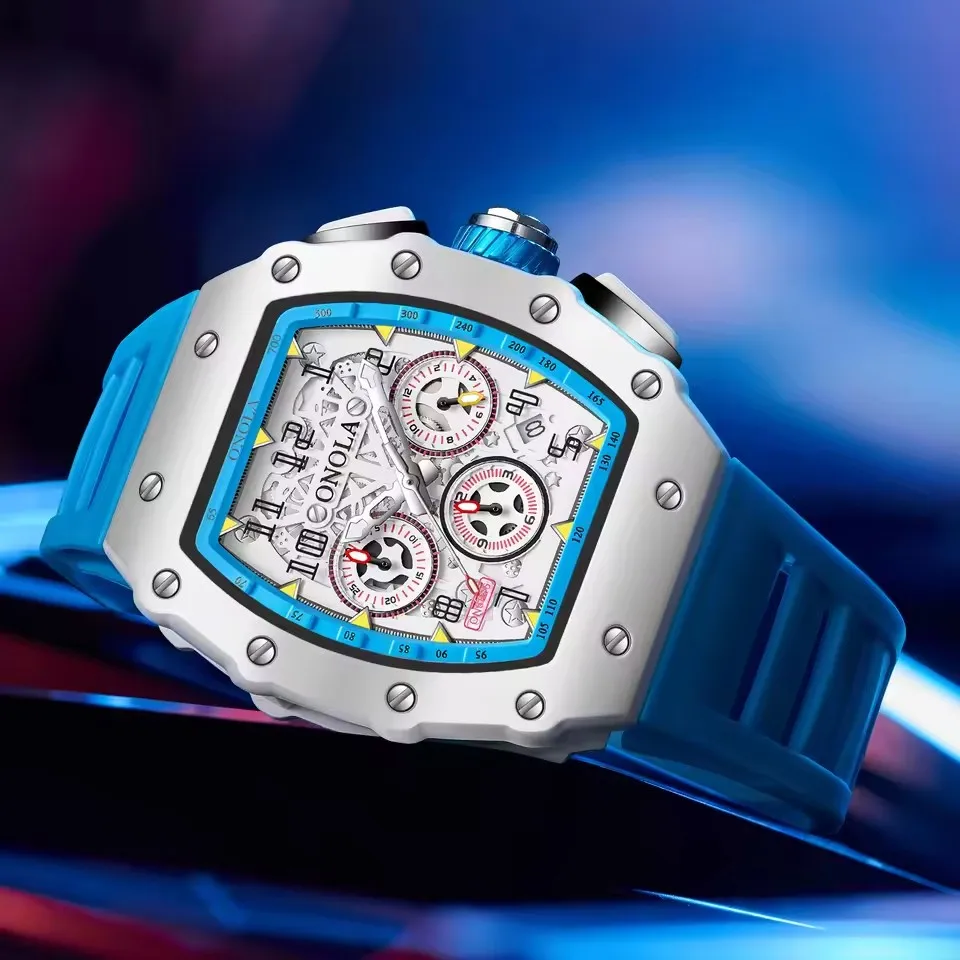 ONOLA 6826W orologio sportivo da uomo in silicone originale di fabbrica calendario multifunzionale orologio al quarzo impermeabile orologi da uomo