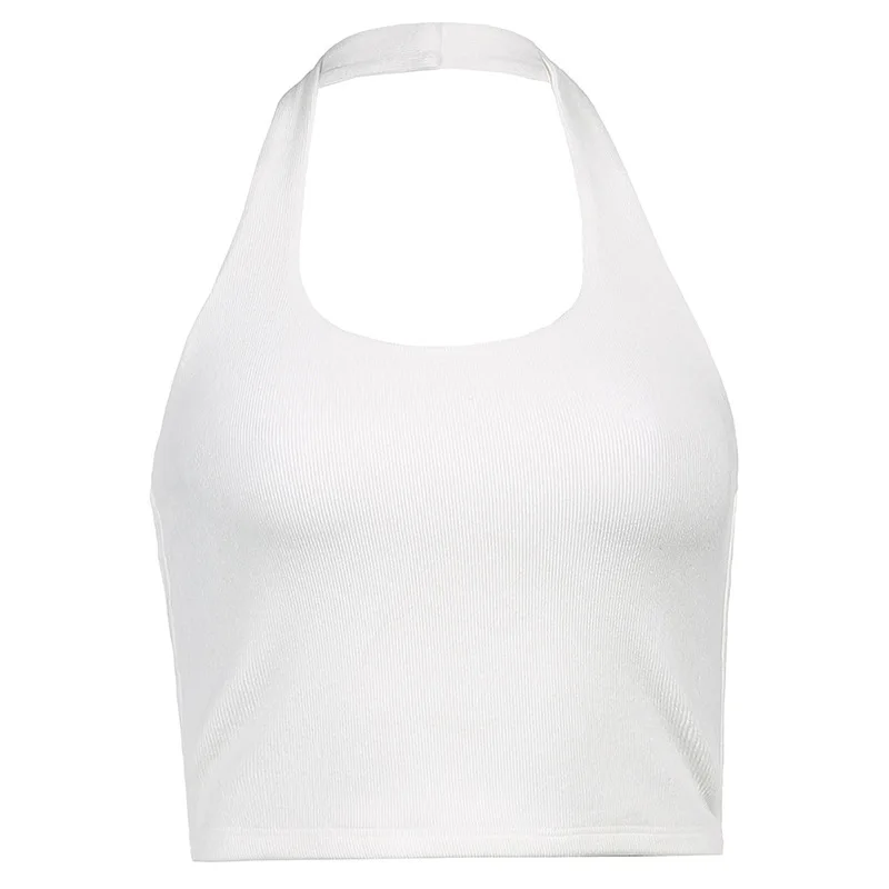 Sexy Spice girls halter halter small halter women slim short crop crop solid color thread matching short top tide summer