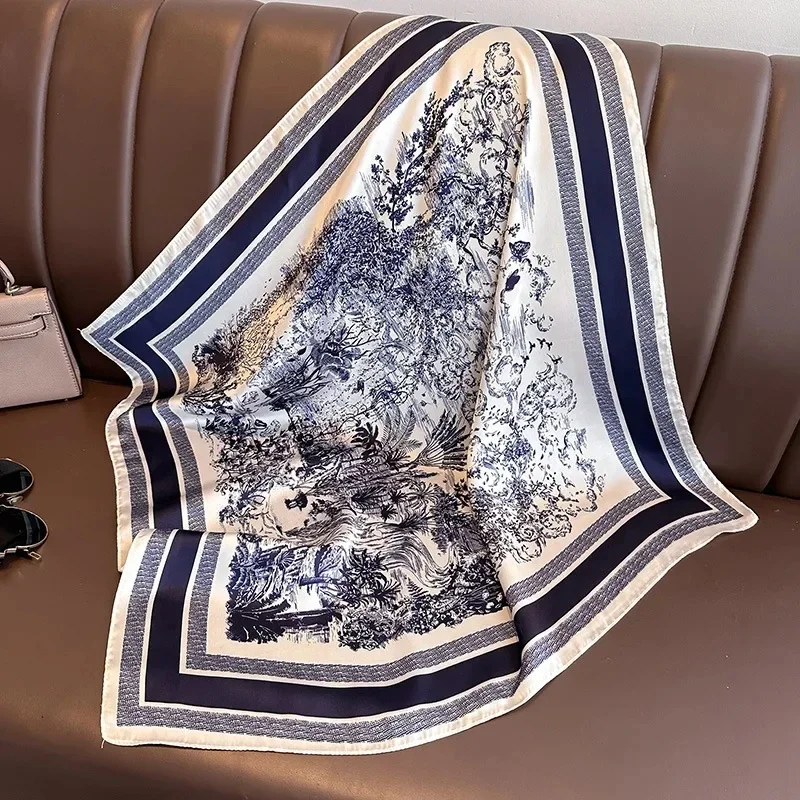 Frühling und Herbst Neue Nachgeahmte Seide Schal Frauen Hals Haar Decoarte Kleine Quadratische Kopftuch Outdoor Weiche Kopftuch Hijab Mädchen 70 cm