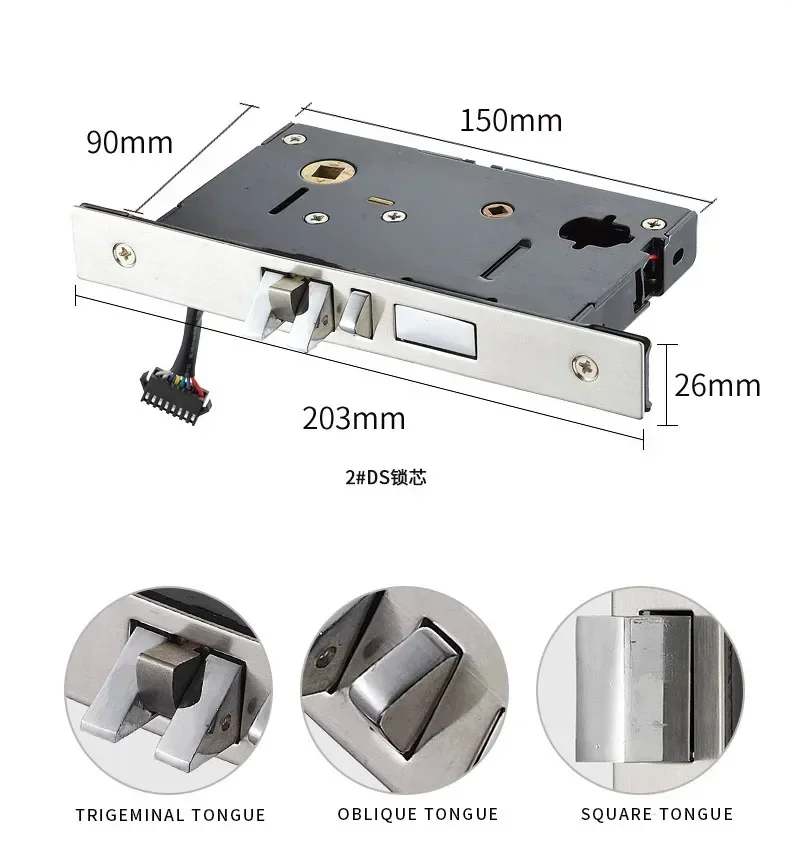 Beveiliging Cerradura Elektronisch US ANSI Mortise Motel Hotel Lock-systeem Slim deurslot met beheersoftwaresysteem