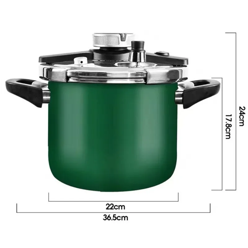 Stainless Steel Pressure Cooker and Soup Pot Set, Universal for Induction and Gas Cookers, Green Enamel, Household Use