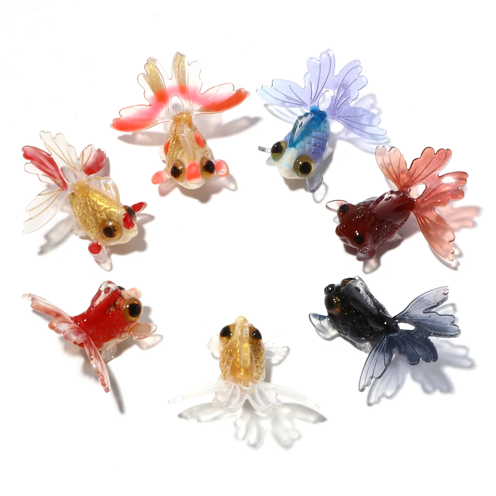 3D Cute Resin Goldfish Animal Charms Multicolor Pendants for DIY Necklace Bracelets Women Party Club Jewelry 29mm x 26mm,1PC