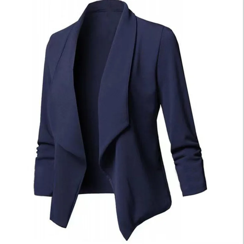 Blazer OL da donna oversize S-5XL femminile con intaglio manica lunga pieghettata slim business workwear cardigan blazer cappotti