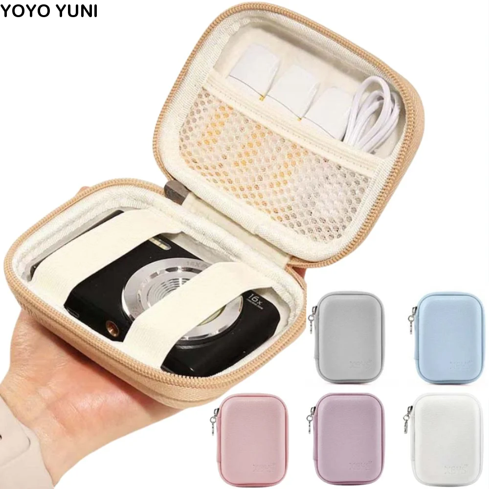

PU Leather Digital Camera Case Shockproof Zipper Pouch Cameras Storage Holder Hard Shell Earphone Data Camera Carrying Bag