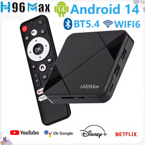 Smart Tvbox Android 14 RK3518 Quad Core A-53 And WIFI6 Bluetooth 5.4 4K 2GB 16GB Voice Remote Media Player Android Box TV 2025