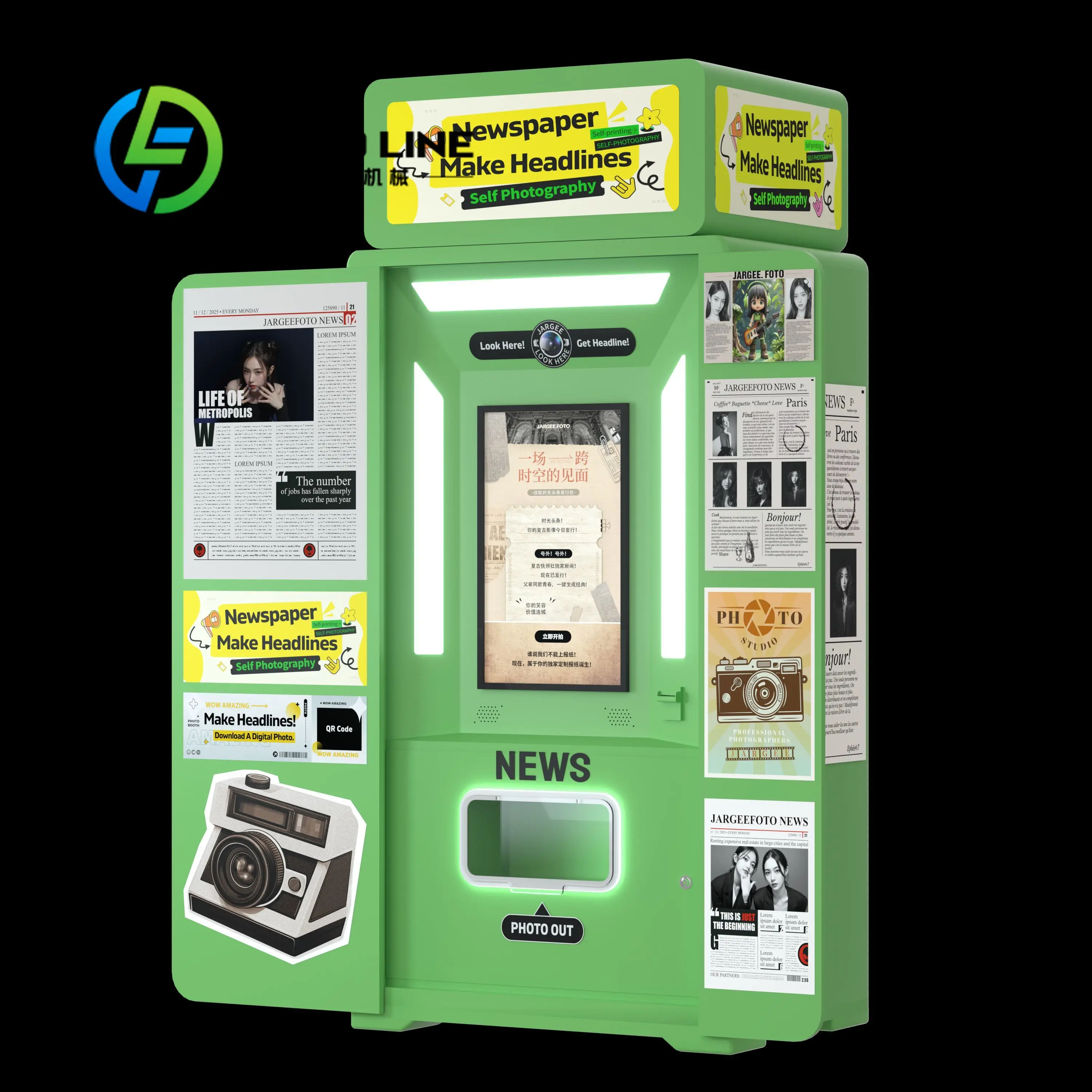 customize Colorful Ink Printer for Newspaper SLR Photography Compatible Instant Print Photo Booth WiFi Self Service Print