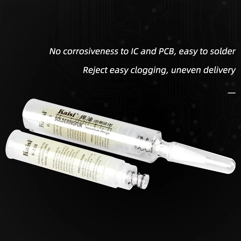2Pcs Kaisi K-338 Solder Flux BGA PCB No-Clean Solder Paste Welding Advanced Oil Flux No corrosion 10cc Soldering Repair Paste