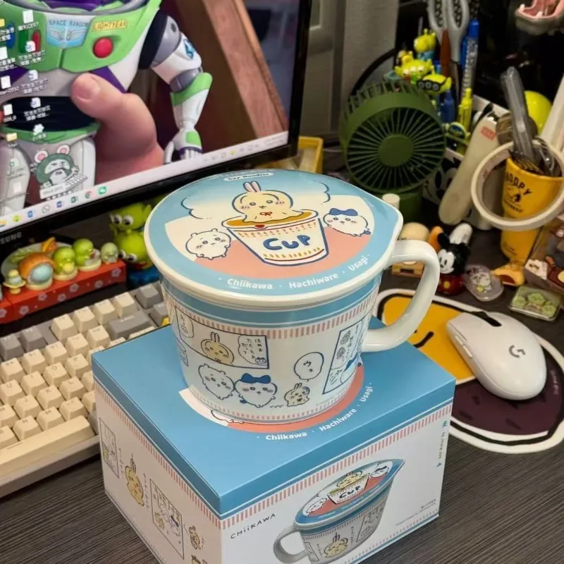 Anime Chiikawa Sunny Day muñeca modelo tazón de fideos instantáneos Ramen Bowl 1000ML caja de regalo embalaje Kawaii encantador enviar a amigos nuevo