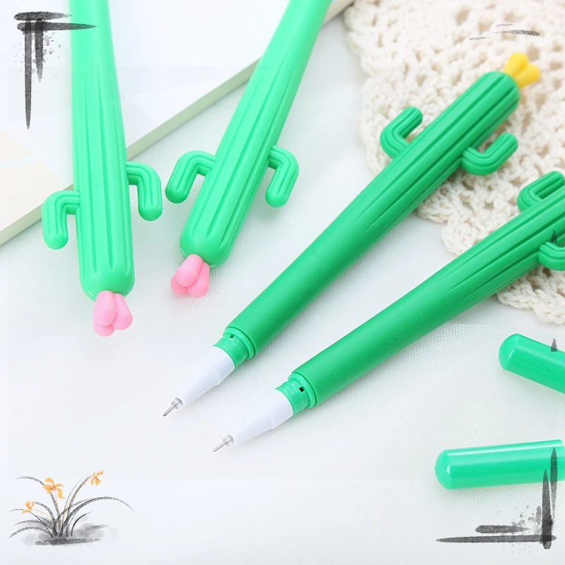 24 Pcs Creative Plant Soft Cactus Gel Pens Set Learning Stationery Cute Student Supplies Back To School