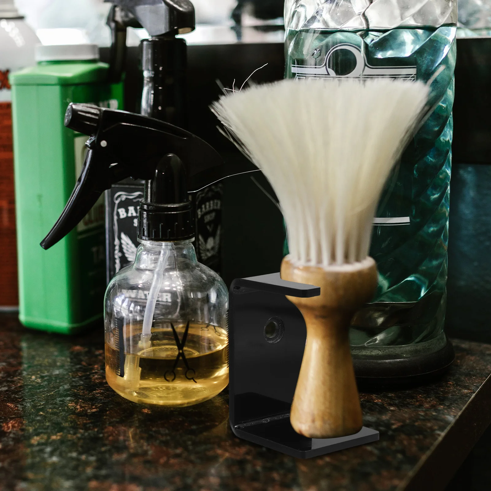 

Razor Brush Stand Holder for Shaving Tools Bathroom Grooming Station Stylish Compact Design Keeps Countertop Tidy Strong Suction