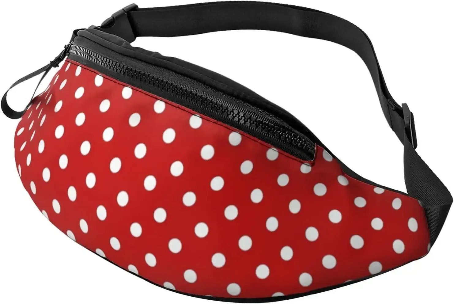 

Red Mouse Character Polka Dot Fanny Pack Hiking Waist Bag for Women Men Adjustable Belt Fashion Waist Bag for Traveling Casual