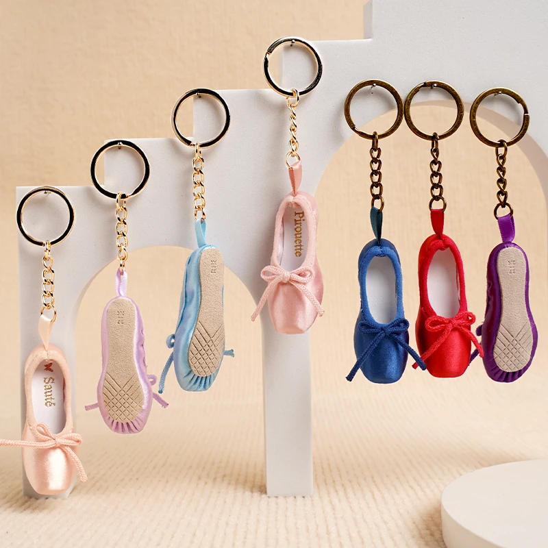 Girls Ballet Shoe Keychain Women Point Shoe Pedant Decoration for Dancer Ballerina Dance Bags Ballet Accessories Gifts Keyring