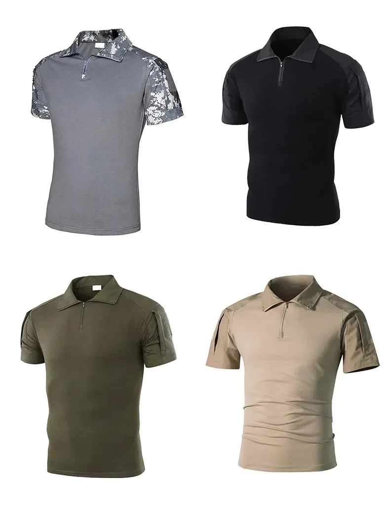 

Tactical BDU Uniform Shirt Short Sleeve Hunting Clothes Men Outdoor Sports Hiking Training Airsoft T Shirt Camo Combat Shirts