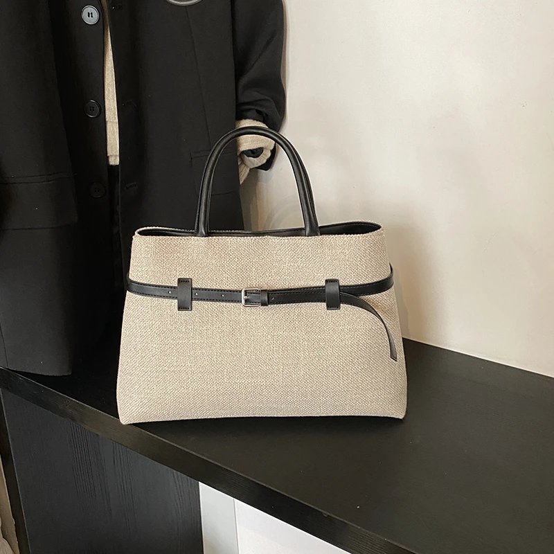 

Elegant Leather Tote Bag For Women Vintage Minimalist Crossbody Shopper With Textured Finish Luxury Commuter Purse Unique