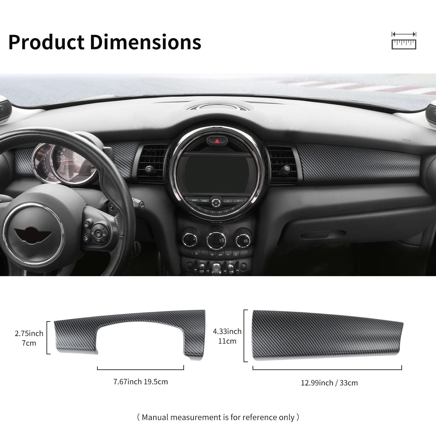 Car Dashboard Decorative Shell ABS Leather For Mini Cooper F55 F56 F57 2014-2021 Center Console Decorative Shell Car Accessories view 6