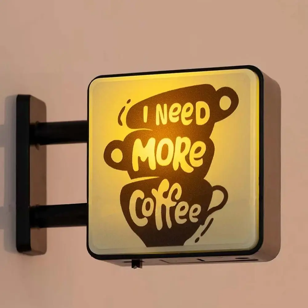 Niedlicher Katzen-Kaffee-Licht-Kühlschrankmagnet, Mini-Retro-Kaffeeschild, Magnetische Stimmungslampe, Heim-Café-Büro-Deko-Accessoires – Detail 7