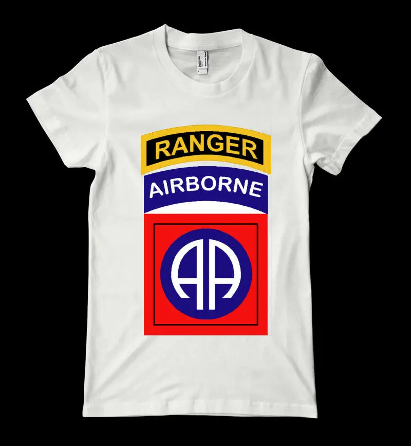 

US Army 82nd Airborne Division Ranger T-Shirt 100% Cotton O-Neck Summer Short Sleeve Casual Mens T-shirt Size S-3XL