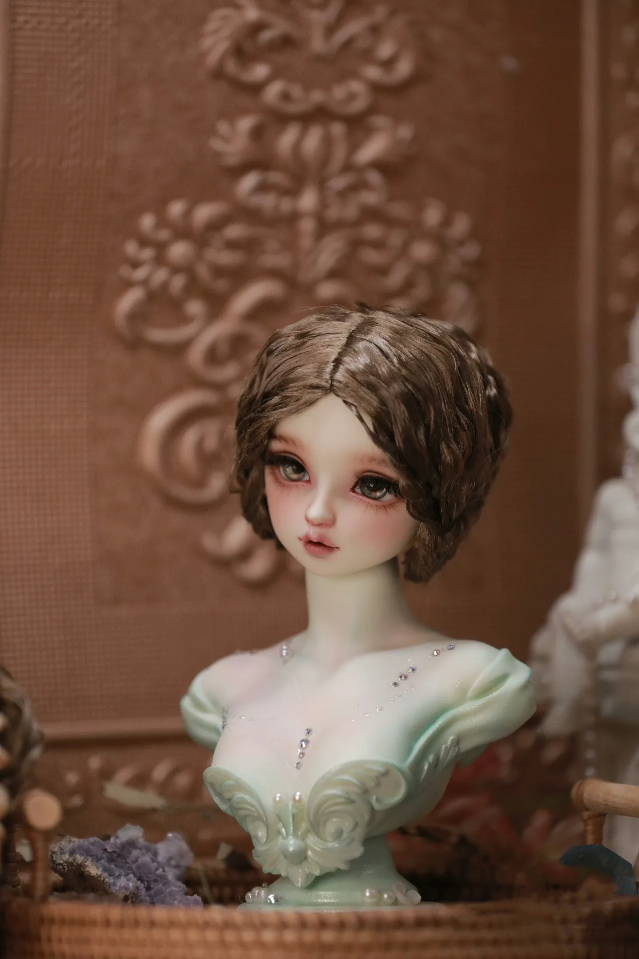 Peruca de boneca avançada doméstica real, 1/3 bjd cor marrom imitação de cabelo estilo mohair frete grátis