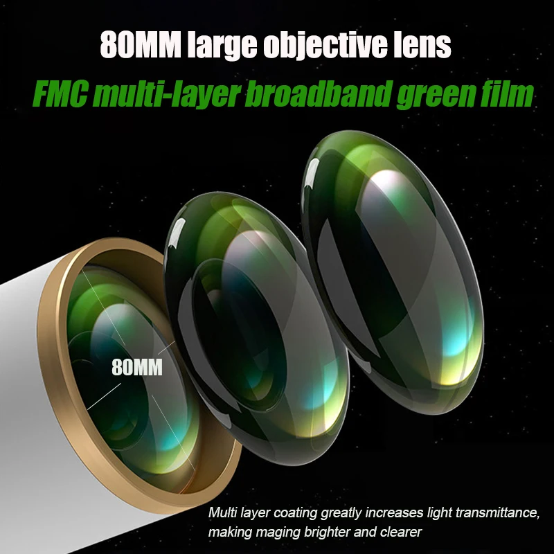 80500F Astronomy Telescopes for Adults, 80mm Aperture 500mm AZ Mount 250X HD for Moon Stargazing ，Jupiter and Saturn