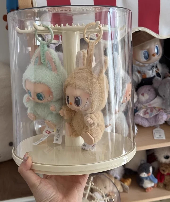 

Коробка для дисплея Labubu, слепая коробка, подвеска, вращающаяся прозрачная кукла Labubu, подставка для хранения ручной работы, декоративные украшения