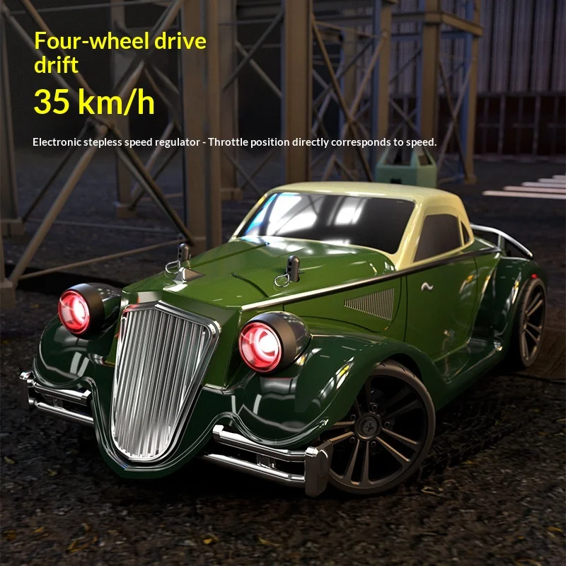 

Радиоуправляемая машинка Speedy Yudelin 1/16: Классический винтажный автомобиль 4WD для дрифта, спортивный, с подсветкой, игрушка, подарок на день рождения для мальчика