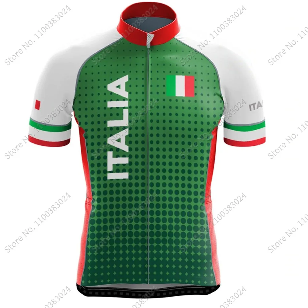 Cycling Jersey 2024 Italy Set Summer Italian Nation Bicycle Clothing Road Bike Shirts Suit Bicycle Bib Shorts MTB Ropa Maillot