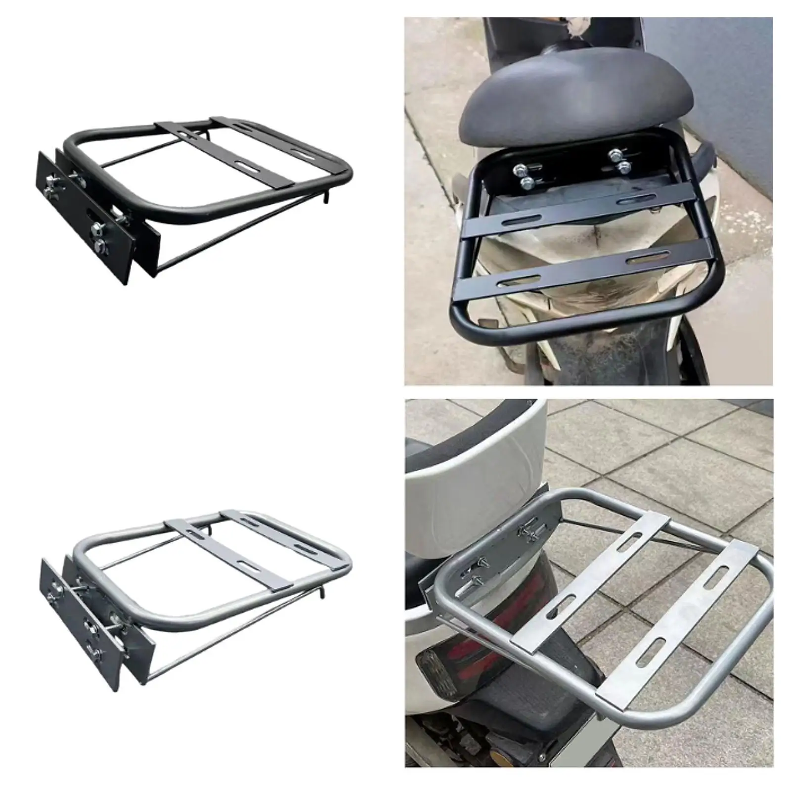 

Motorcycle Rear Luggage Rack Iron Support Shelf Sturdy Electric Bike Cargo Carrier Rear Tail Box Carrier Tail Storage Rack