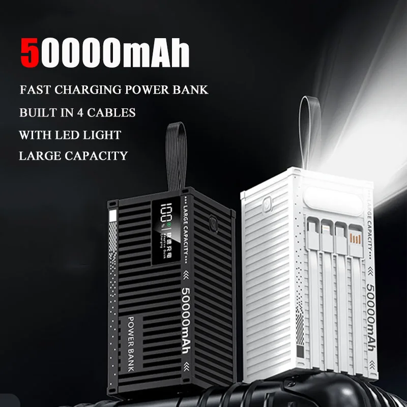 

22.5W Super Fast Charging 50000mAh Power Bank Large Capacity Portable External Battery Charger Powerbank for iPhone 16 Samsung