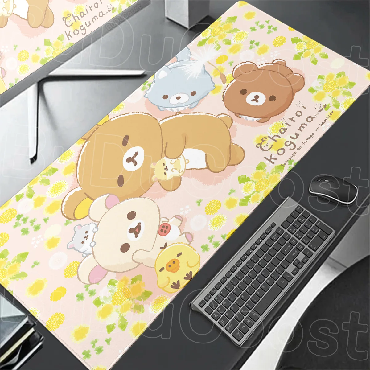 HD Print Laptop Cute Gamer Soft Mouse Pad 1000x500mm Cartoon Computer Desk Mat Stitch Edge Kawaii Rilakkuma Girl Keyboard Carpet