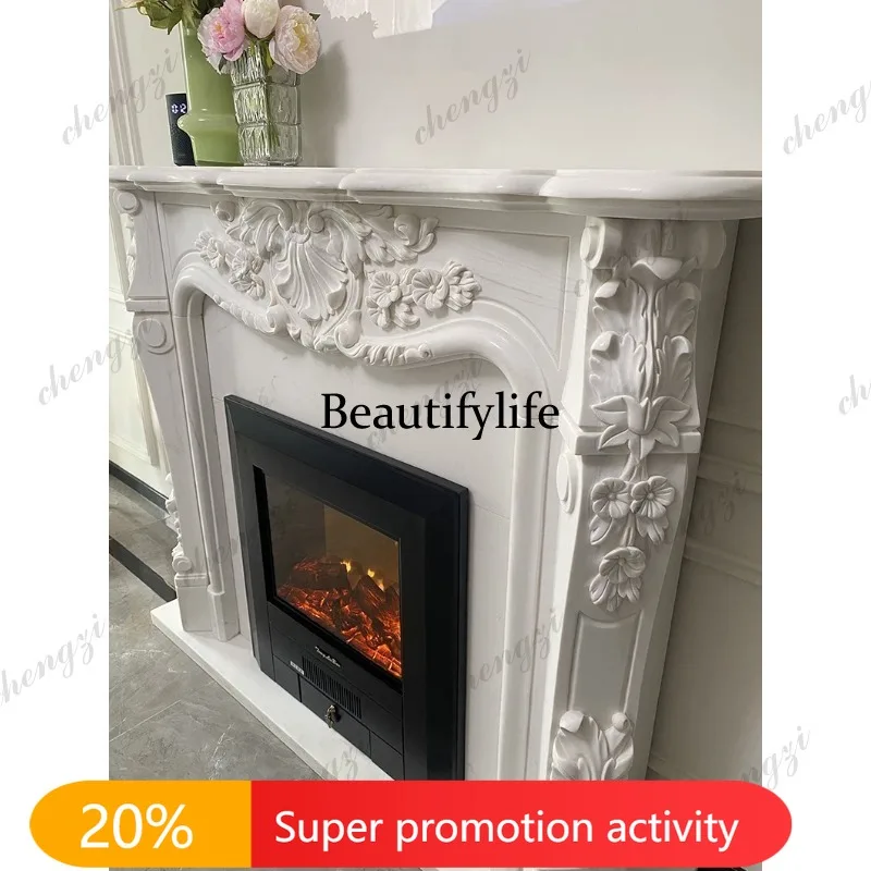 N178 Marble carved fireplace, French relief, European sculpture decorative cabinet, white marble stone fireplace
