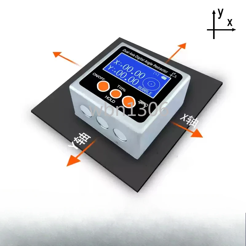 High-precision Dual-axis Digital Display Level Angle Meter XY-axis Horizontal Ruler with Magnetic Inclinometer