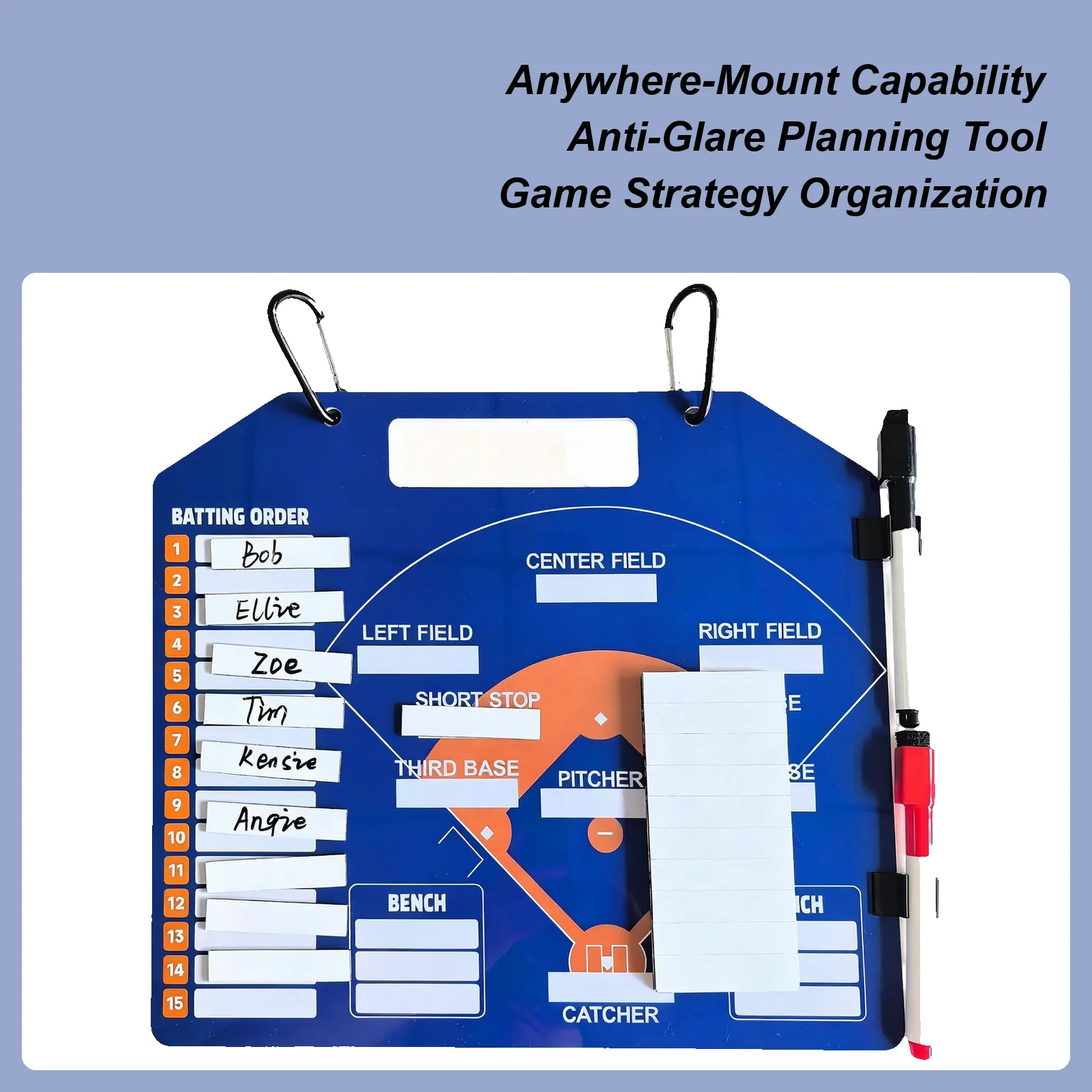 Double-Sided Baseball Whiteboard Dry-Erase Scorekeeping Fence Course Playground Field Tournament Game Day Team Sports