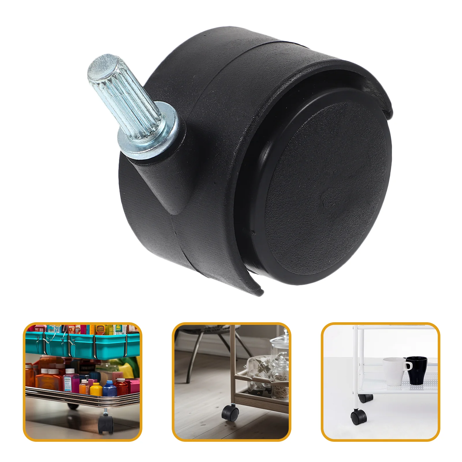 2 Pcs Caster Wheels Clothes Drying Rack Pulley Casters Home Furniture Replacement Cart Universal Stem for Black Laundry