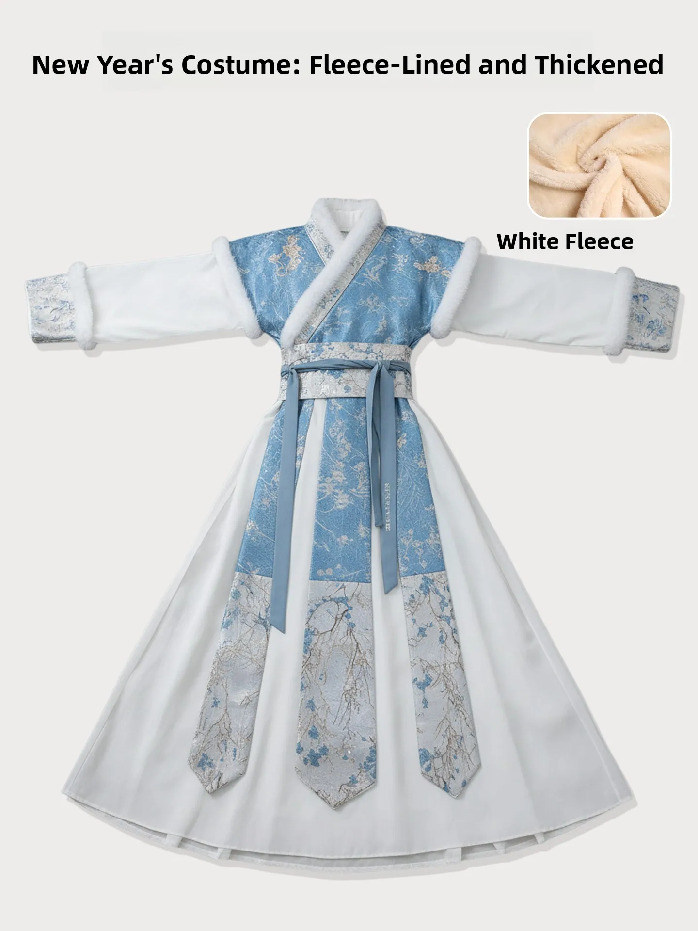 

Утепленное синее новогоднее платье Ханьфу для мальчиков, традиционный китайский костюм, зимняя модная одежда для маленьких мастеров на Новый год