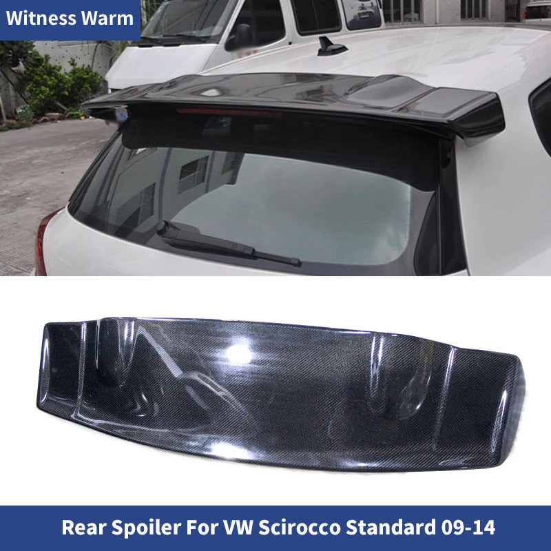 Carbon Fiber Rear Roof Lip Wing Spoiler for Volkswagen Scirocco R Style 2009~2014