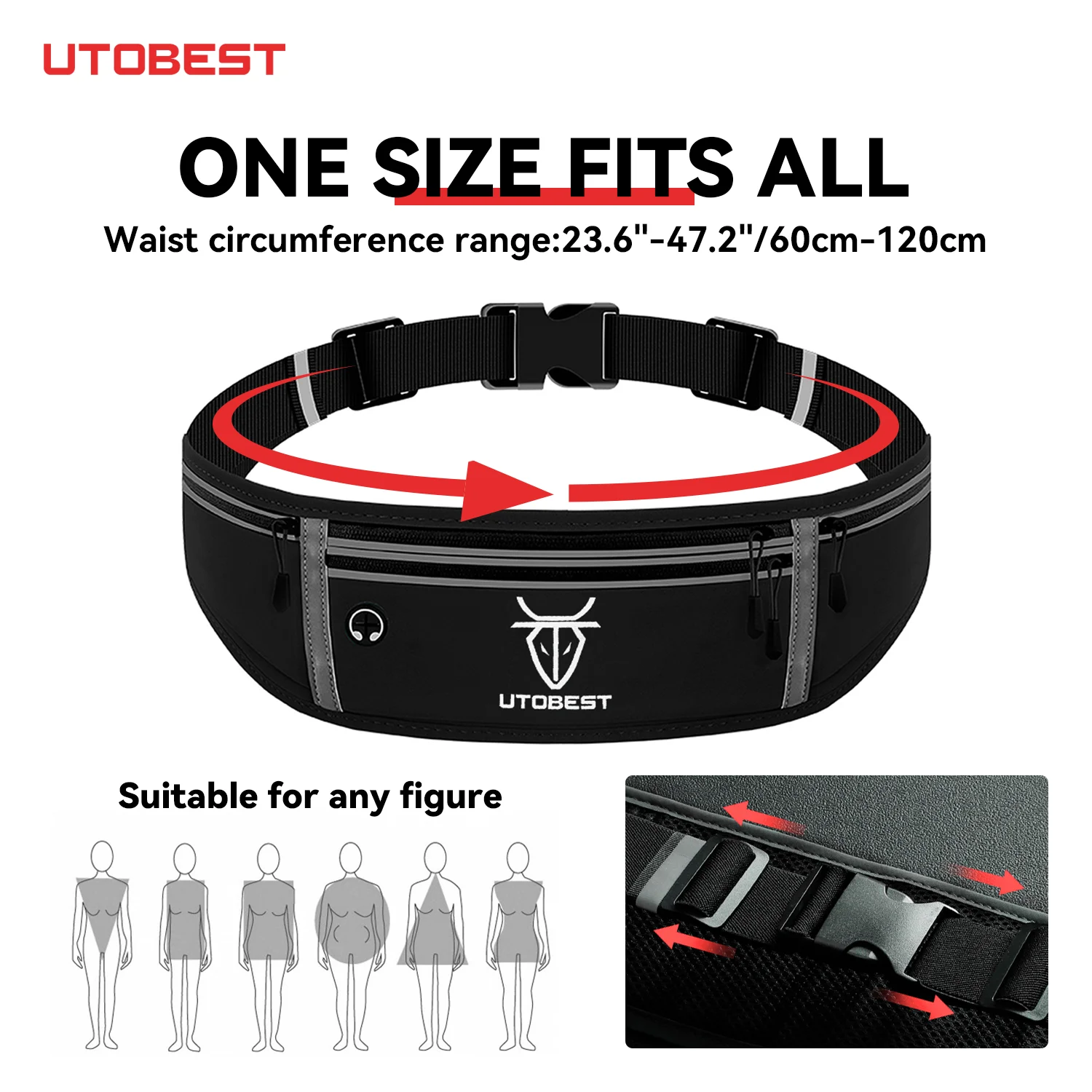 UTOBEST Professional Running Waist Bag Lightweight Thin Marathon Yoga Belt Fanny Pack Sports Pack Bag