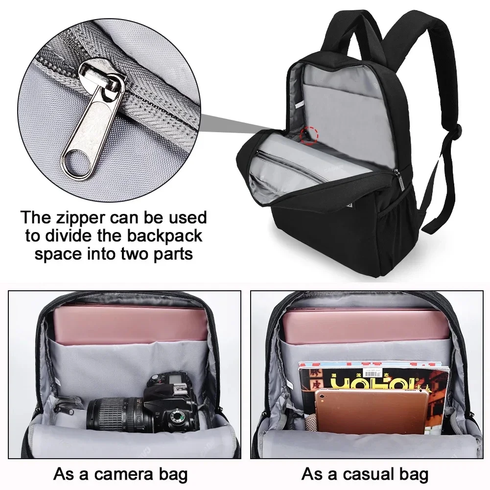 Imagem -05 - Impermeável Double Layer Câmera Bolsa Mochilas de Alta Capacidade para Canon Nikon Sony Câmeras Lens Laptop Outdoor Travel Bags l4