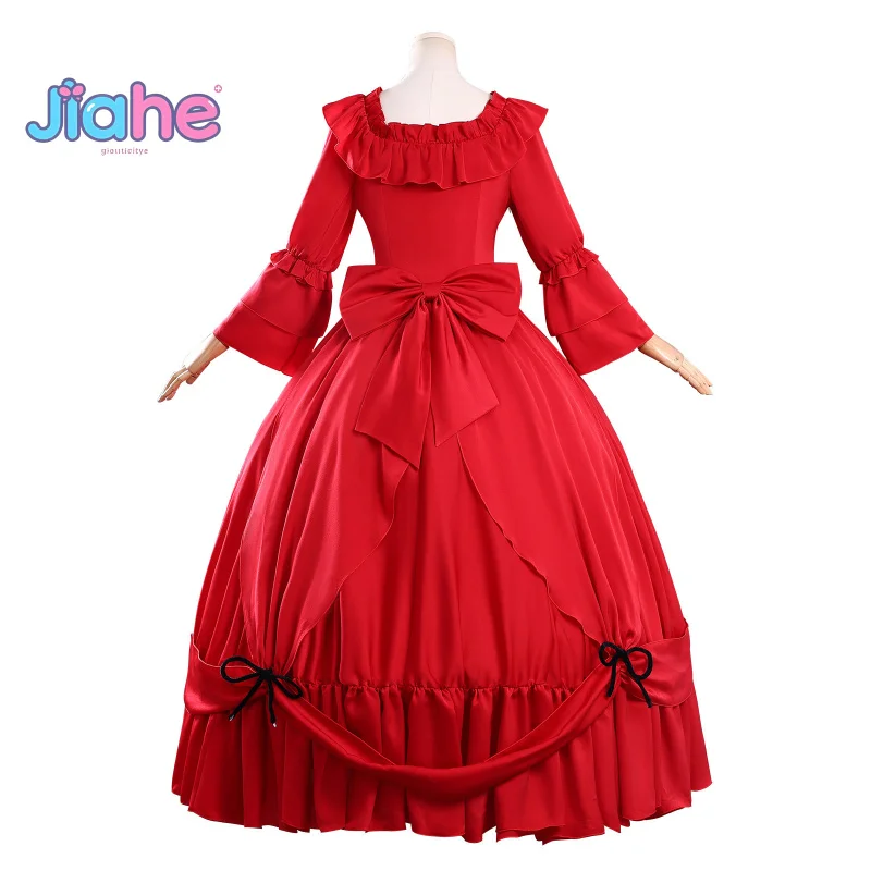 Fantasia de cosplay de Scarlett pode perguntar por uma coisa final? Lindo vestido vermelho feminino acessórios Halloween carnaval novo uniforme