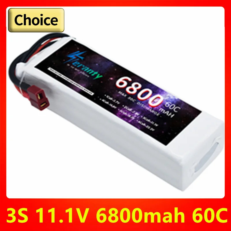 

TERANTY 3S Lithium Polymer Battery 11.1V 6800mAh Lipo Battery 60C RC Car Drone Racing Hobby Rechargeable Quadrotor Accessories