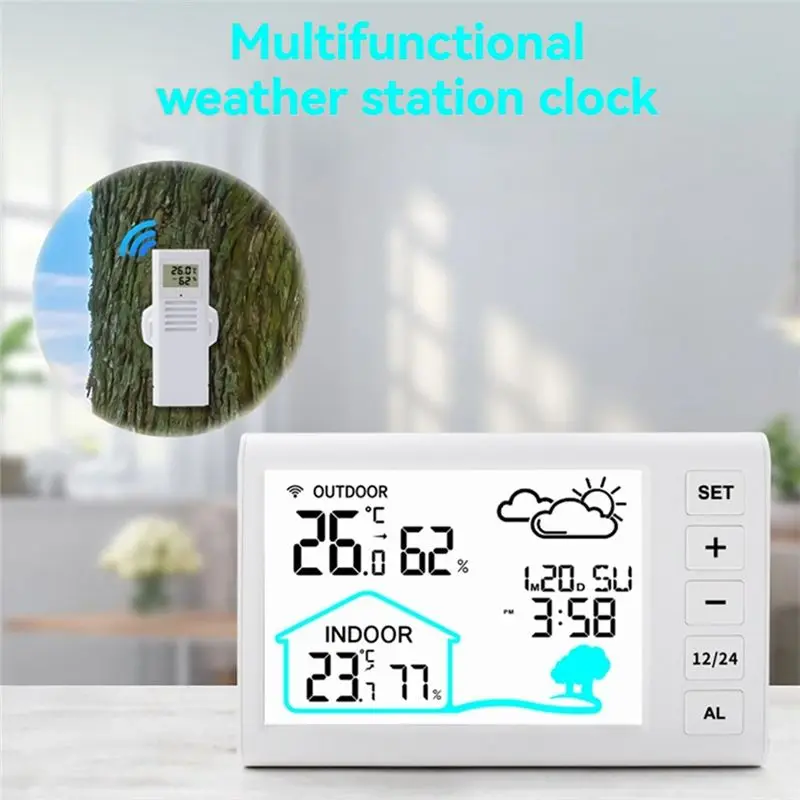 GYTB-Indoor Outdoor Thermometer Hygrometer Wireless Weather Station Home Weather Forecast Clock Weather Stations