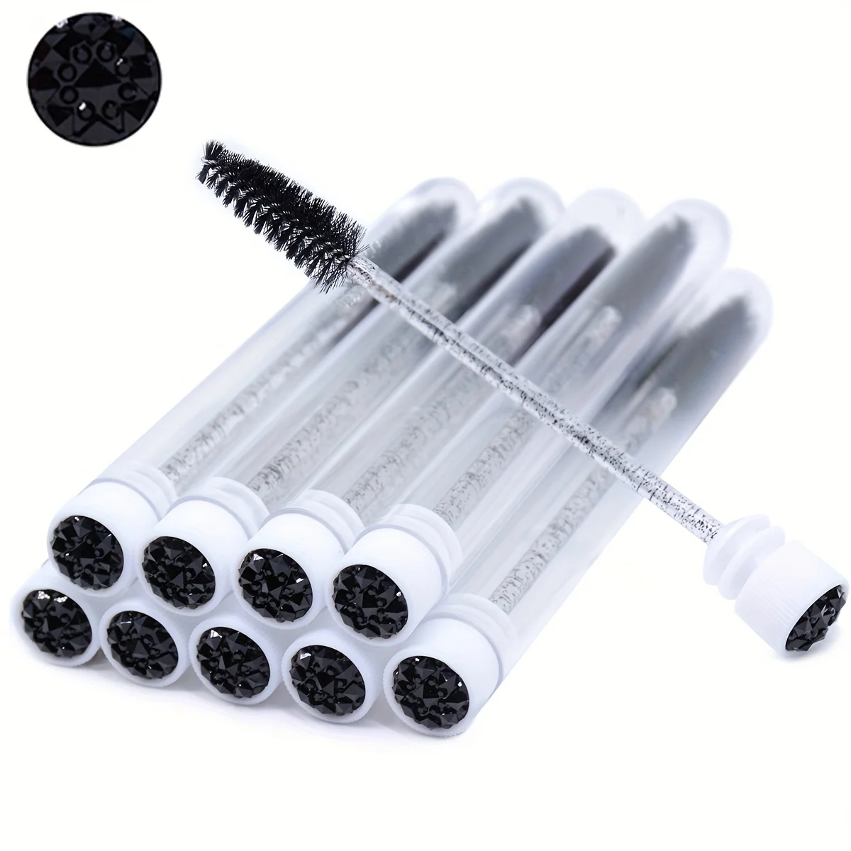10PCS Lash Extension Brush Set - Tube Mascara Wands + Brow Combs, Disposable Makeup Tools for Salon & Home Use