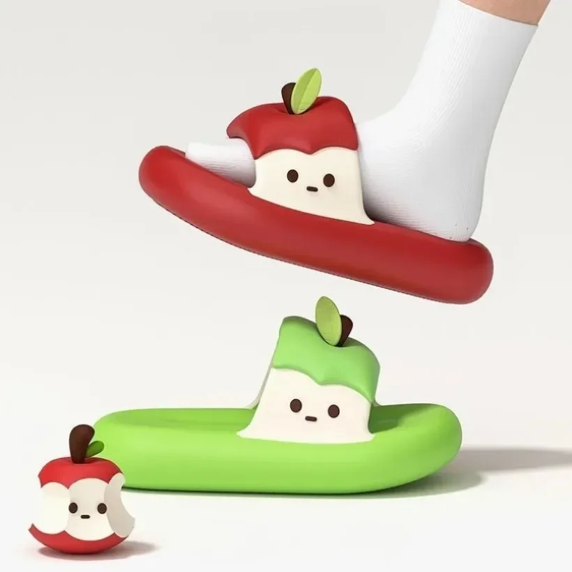 

Apple Slipper Cartoon Flip Flops Indoor Beach Platform Fruit Sandals Cloud Slide Flat Female Ladies Non Slip Summer Soft Outdoor