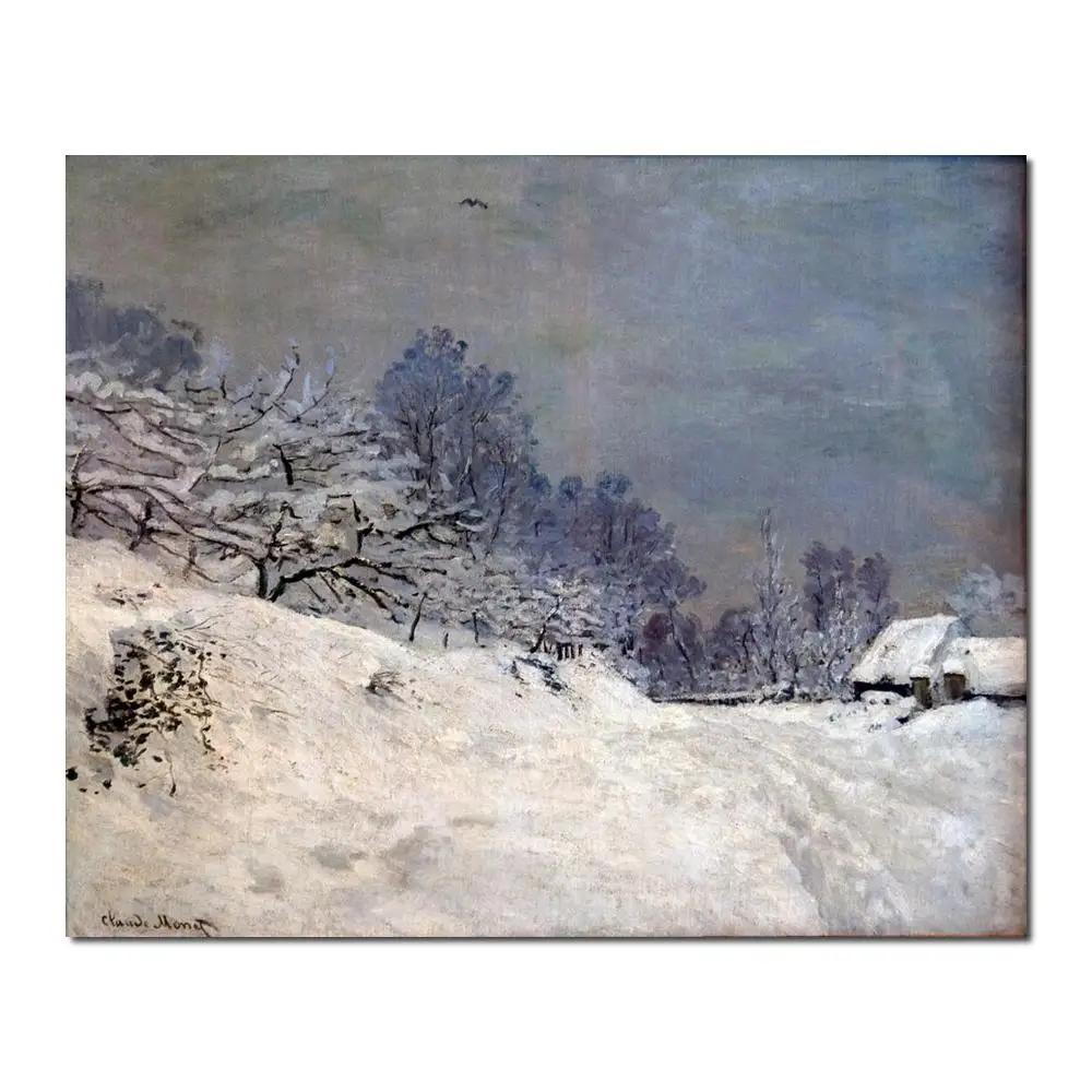 

High quality Claude Monet modern art The Road in front of Saint-Simeon Farm in Winter Oil paintings reproduction hand painted