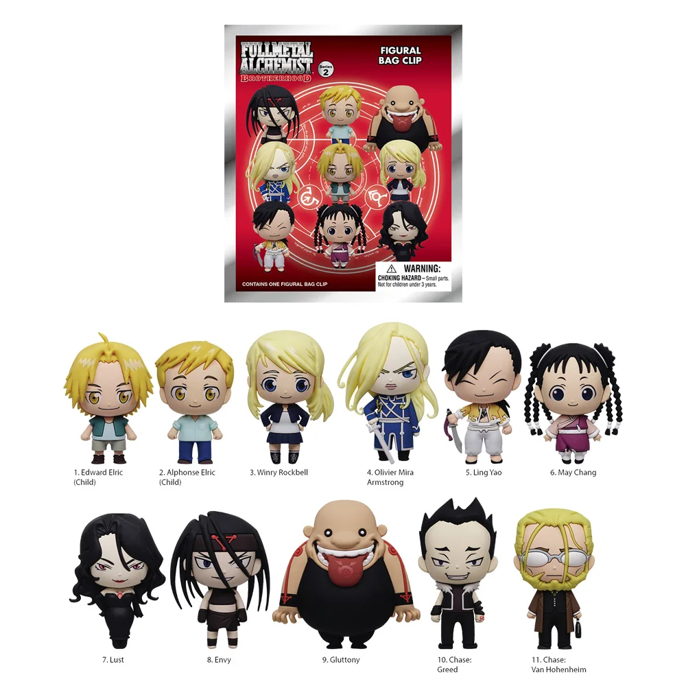 1PC Fullmetal Alchemist Officially Licensed Blind Bag Mystery Bulk Bag Clip Keychain Random One Desktop Home Decoration Keyring view 4