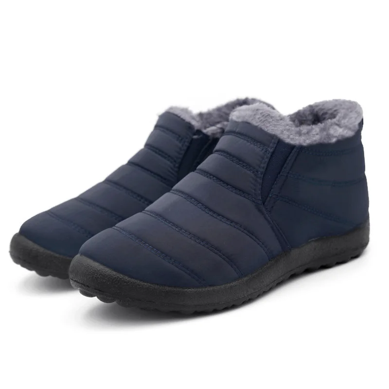 Men Boots Snow Plush Men\'s Boots Warm Fur Male Winter Boots Men Shoes Waterproof Shoes Outdoor Hiking Man Footwear