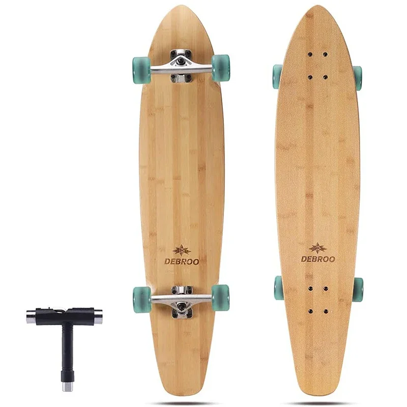 Flexible 42 Inch Bamboo and Hard Maple Decks Kick Tail Cruiser Longboard Skateboard