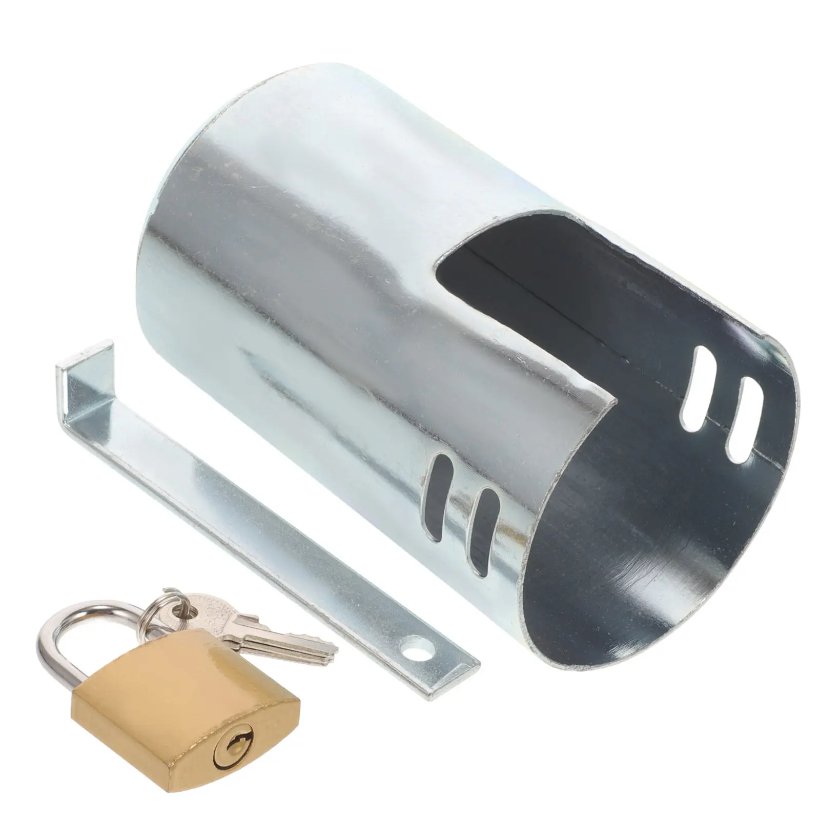 

1Set Water Spigot Lock Cover Outdoor Iron Anti-Theft Faucet Lock Protective Cover Corrosion Resistant Safe-Proof Outside Faucet